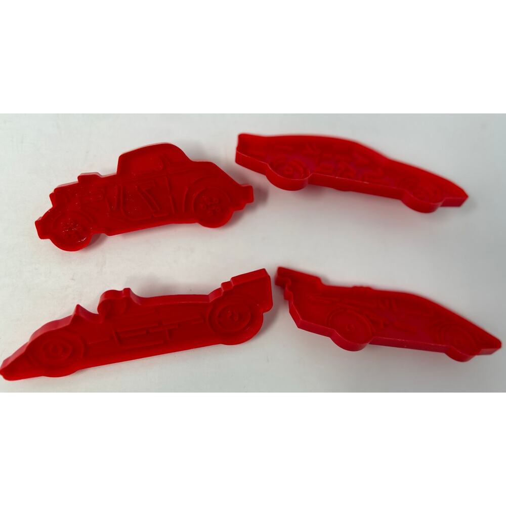 Wilton 1991‎ Plastic Red Race Cars Set of 4